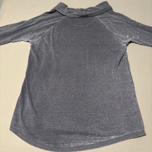 Calvin Klein Gray Cowl Neck Pullover Sweatshirt M Distressed Grunge Soft Knit - Picture 9 of 16